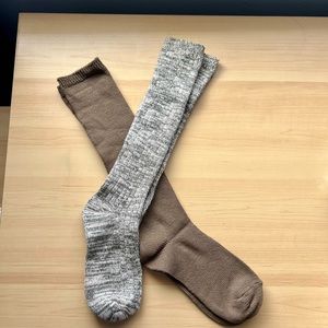 Cozy Brown and Gray long Socks